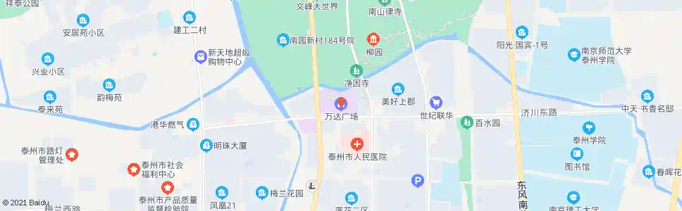 泰州万达广场东门_公交站地图_泰州公交_妙搜公交查询2024