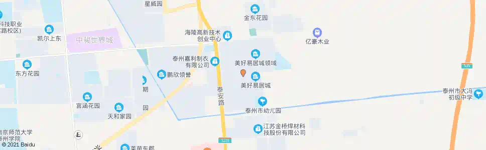 泰州易居城南门_公交站地图_泰州公交_妙搜公交查询2024