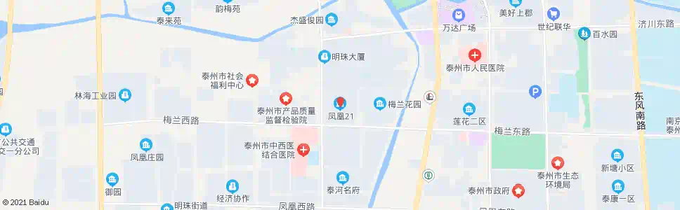 泰州凤凰21_公交站地图_泰州公交_妙搜公交查询2024