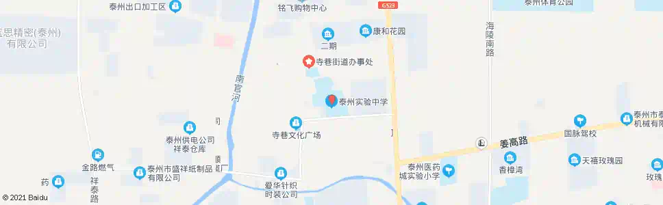 泰州泰州实验中学_公交站地图_泰州公交_妙搜公交查询2024