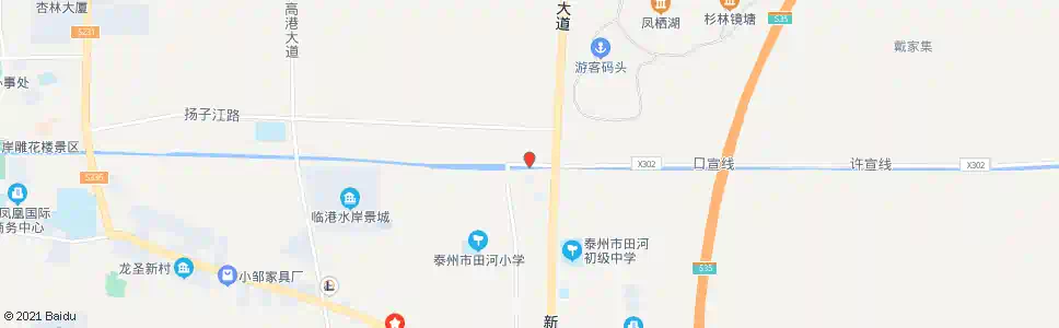 泰州田河大桥东_公交站地图_泰州公交_妙搜公交查询2024