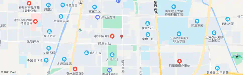 泰州市政府东门_公交站地图_泰州公交_妙搜公交查询2024