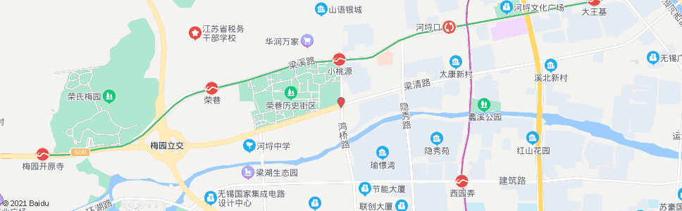 无锡鸿桥路(梁清路)_公交站地图_无锡公交_妙搜公交查询2024