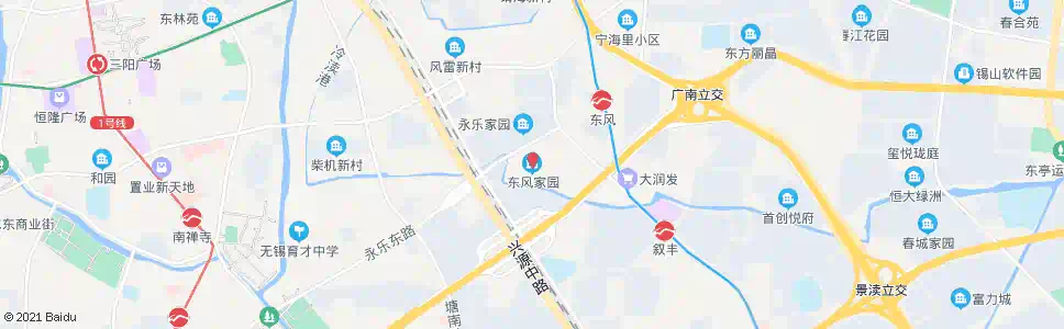 无锡东风家园_公交站地图_无锡公交_妙搜公交查询2024