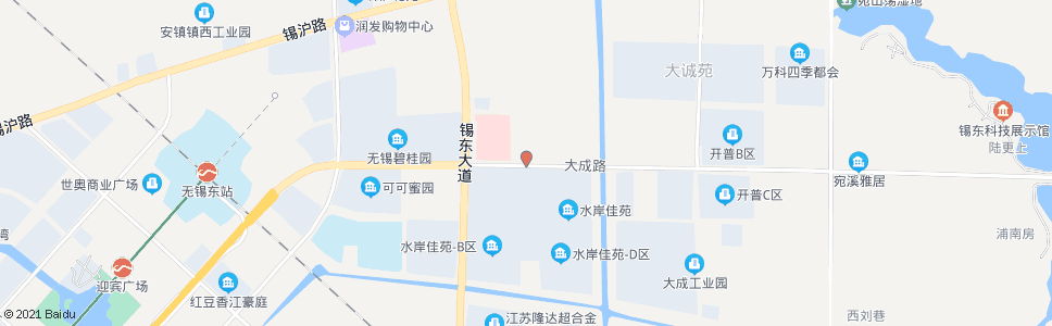 无锡水岸街(大成路)_公交站地图_无锡公交_妙搜公交查询2024