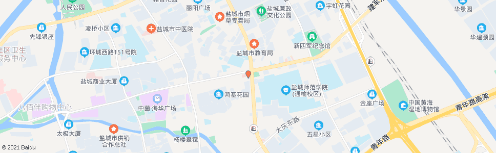 盐城交通银行(雅家乐建军东路店)_公交站地图_盐城公交_妙搜公交查询2024