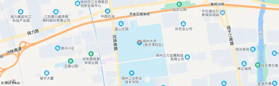 扬州扬州大学扬子津校区南_公交站地图_扬州公交_妙搜公交查询2024