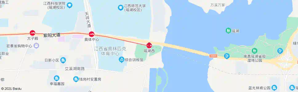 南昌瑶湖西站_公交站地图_南昌公交_妙搜公交查询2024