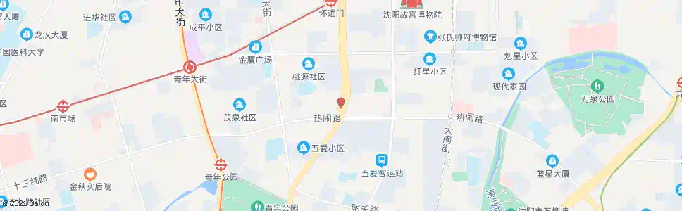 沈阳风雨坛街热闹路_公交站地图_沈阳公交_妙搜公交查询2024