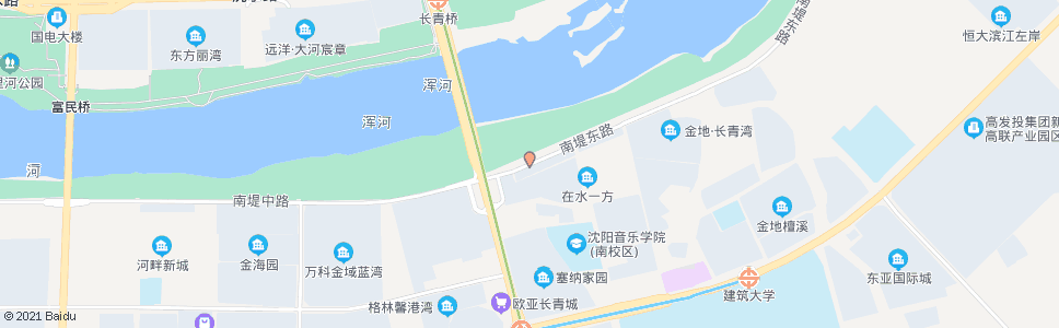 沈阳南堤路长青街_公交站地图_沈阳公交_妙搜公交查询2024