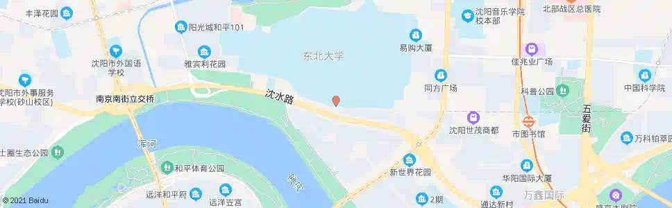 沈阳东北大学南门_公交站地图_沈阳公交_妙搜公交查询2024