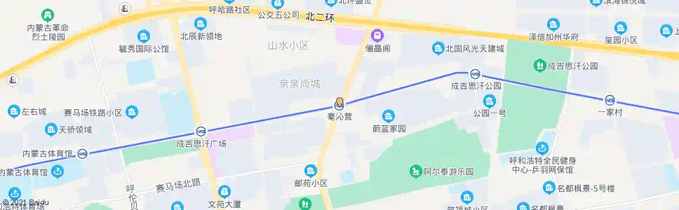 呼和浩特毫沁营a站(不停)_公交站地图_呼和浩特公交_妙搜公交查询2024