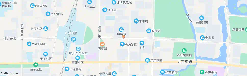 银川上海路福州街口西_公交站地图_银川公交_妙搜公交查询2024