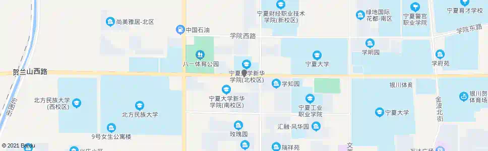 银川宁大西校区_公交站地图_银川公交_妙搜公交查询2024