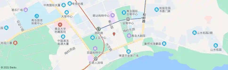 青岛秦岭路_公交站地图_青岛公交_妙搜公交查询2024