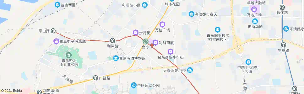 青岛台东一路_公交站地图_青岛公交_妙搜公交查询2024