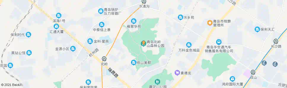 青岛北岭山森林公园_公交站地图_青岛公交_妙搜公交查询2024