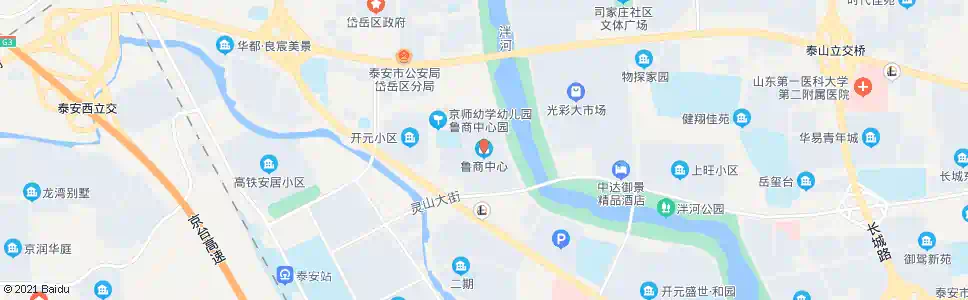 泰安鲁商中心(原粥店桥站)_公交站地图_泰安公交_妙搜公交查询2024