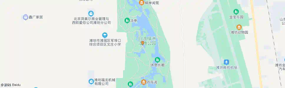 潍坊白浪绿洲湿地公园_公交站地图_潍坊公交_妙搜公交查询2024