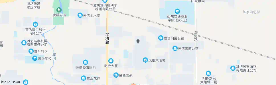 潍坊北海路金山街路口(凤凰太阳城2期庞庭)_公交站地图_潍坊公交_妙搜公交查询2024