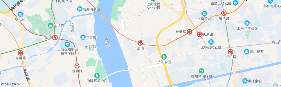 上海后滩站_公交站地图_上海公交_妙搜公交查询2024