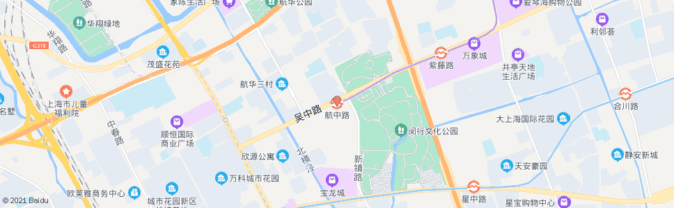 上海航中路站_公交站地图_上海公交_妙搜公交查询2024