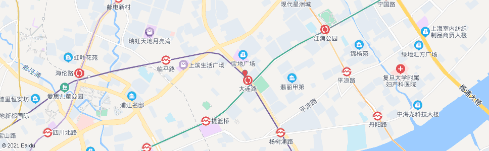 上海长阳路大连路_公交站地图_上海公交_妙搜公交查询2024