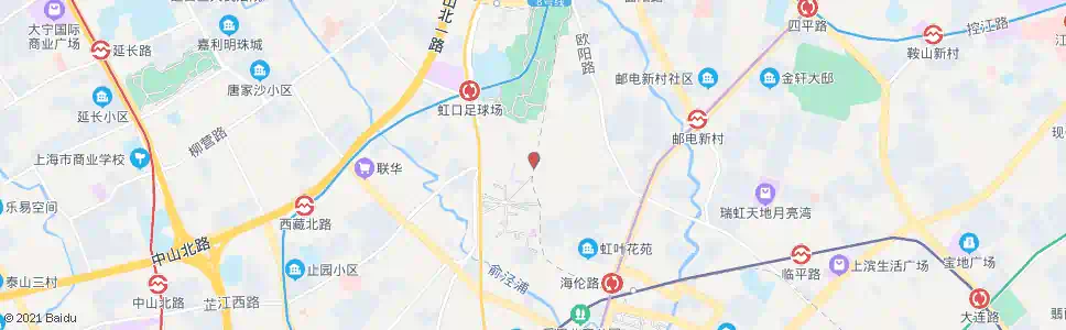 上海甜爱路四川北路_公交站地图_上海公交_妙搜公交查询2024