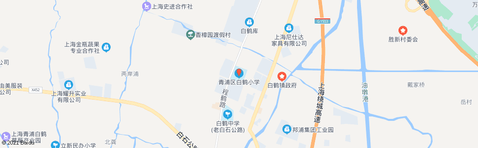 上海程鹤路鹤如路(白鹤小学)_公交站地图_上海公交_妙搜公交查询2024