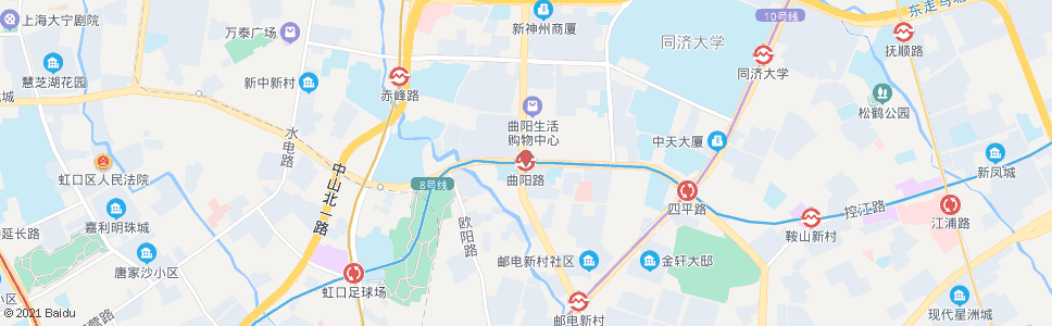 上海曲阳路站_公交站地图_上海公交_妙搜公交查询2024