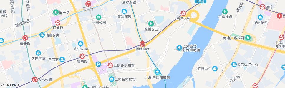 上海西藏南路站_公交站地图_上海公交_妙搜公交查询2024