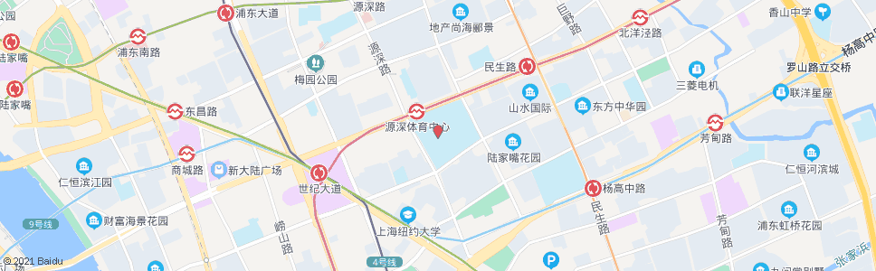 上海羽山路源深路(浦东体育公园)_公交站地图_上海公交_妙搜公交查询2024