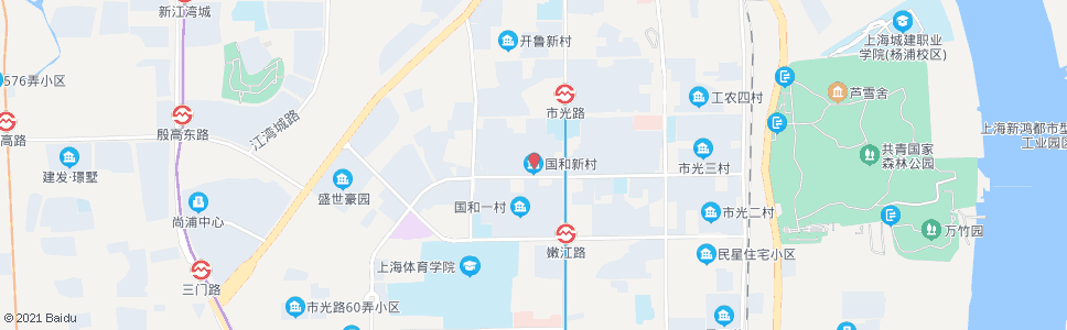 上海国和新村_公交站地图_上海公交_妙搜公交查询2024