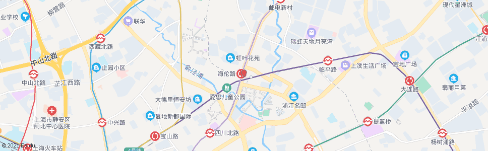 上海海伦路站_公交站地图_上海公交_妙搜公交查询2024