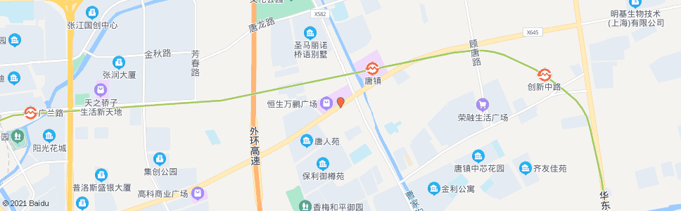上海高科中路唐安路_公交站地图_上海公交_妙搜公交查询2024
