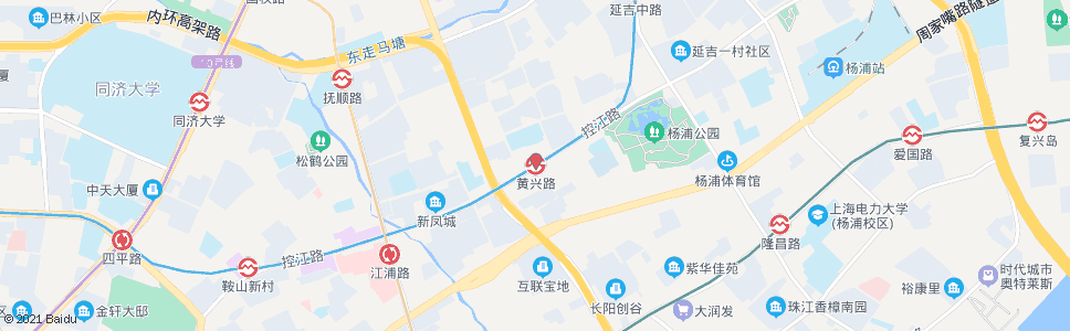 上海控江路黄兴路_公交站地图_上海公交_妙搜公交查询2024