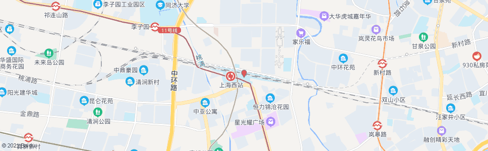 上海上海西站_公交站地图_上海公交_妙搜公交查询2024