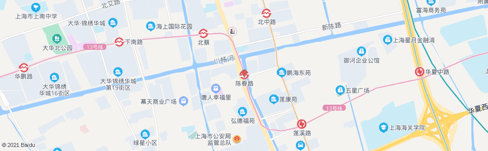 上海九新公路陈春路_公交站地图_上海公交_妙搜公交查询2024