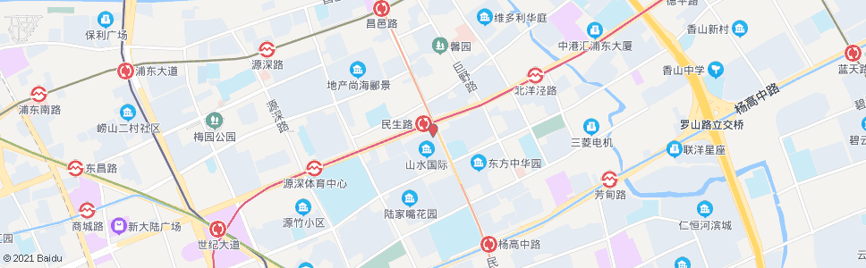 上海民生路站_公交站地图_上海公交_妙搜公交查询2024