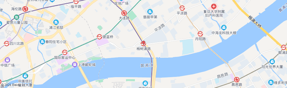 上海杨树浦路站_公交站地图_上海公交_妙搜公交查询2024
