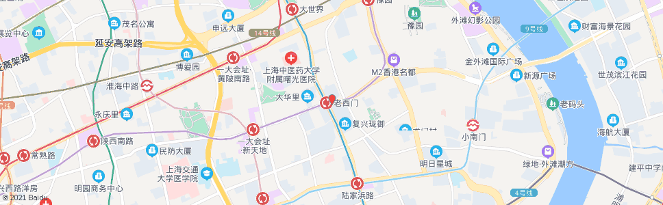 上海老西门站_公交站地图_上海公交_妙搜公交查询2024