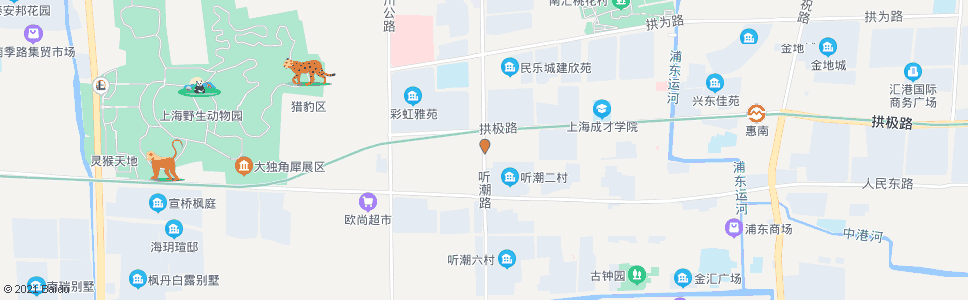 上海听潮路拱极路_公交站地图_上海公交_妙搜公交查询2024