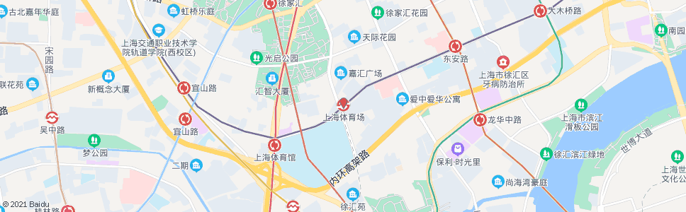 上海上海体育场_公交站地图_上海公交_妙搜公交查询2024