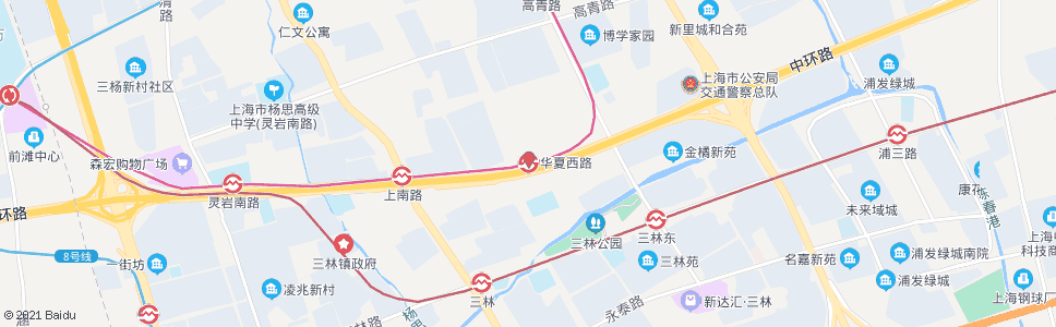 上海华夏西路站_公交站地图_上海公交_妙搜公交查询2024