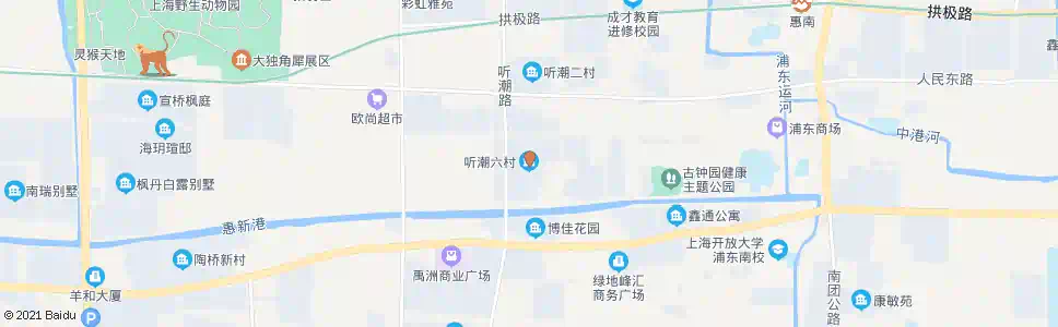 上海听潮六村_公交站地图_上海公交_妙搜公交查询2024