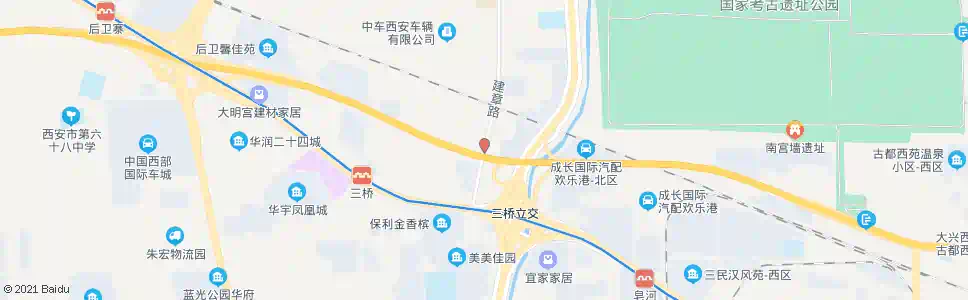 西安三桥农贸市场_公交站地图_西安公交_妙搜公交查询2024