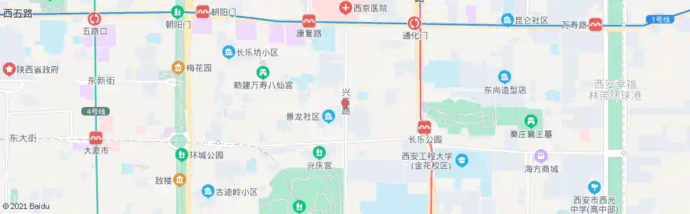 西安兴庆路_公交站地图_西安公交_妙搜公交查询2024