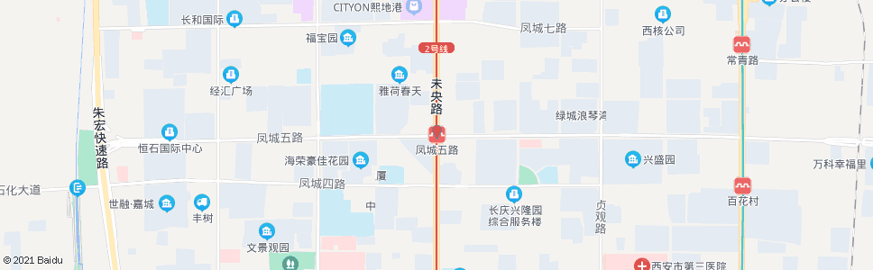 西安凤城五路站_公交站地图_西安公交_妙搜公交查询2024