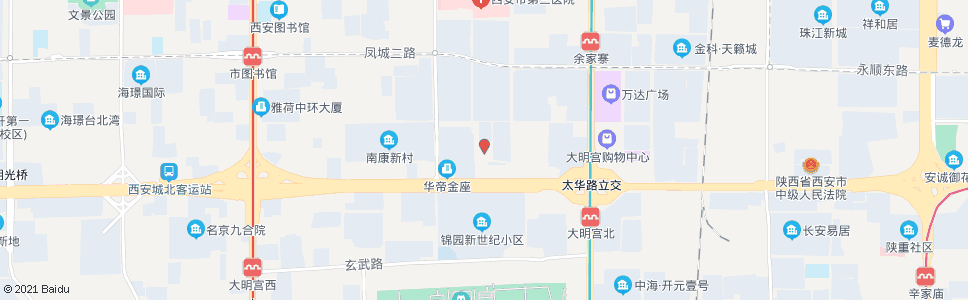 西安大明宫街办_公交站地图_西安公交_妙搜公交查询2024