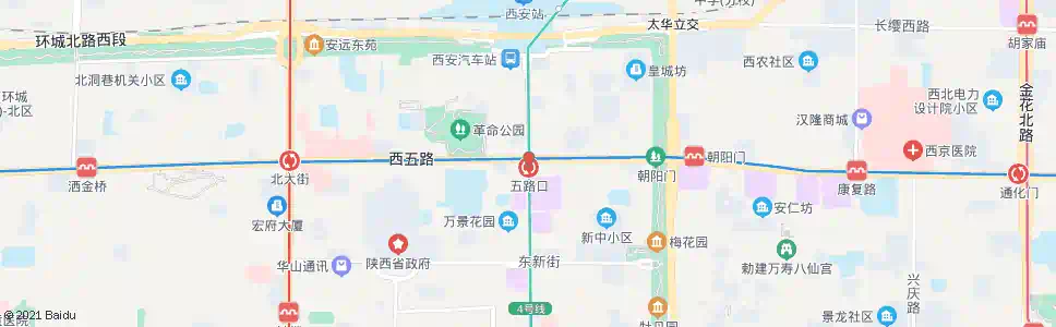 西安五路口_公交站地图_西安公交_妙搜公交查询2024